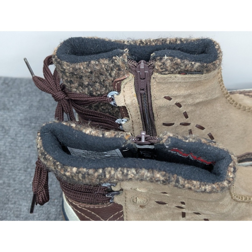 Merrell Puffin Mid Women's Size 8 Suede Tan Leather Winter Boots Primaloft 200g - Picture 4 of 16